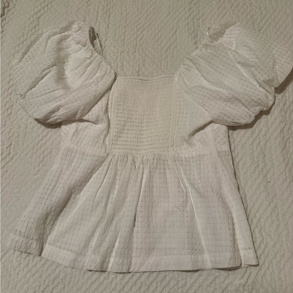 Old Navy White Puff Sleeve Square Neck Blouse - Picture 3 of 3